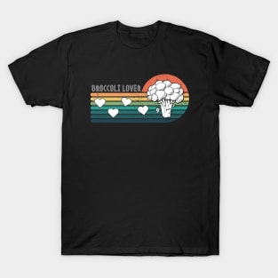 Broccoli Lover Vintage Sunset T-Shirt